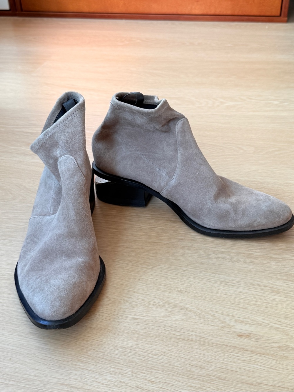 Alexander Wang Kori Suede Ankle Boots in Taupe